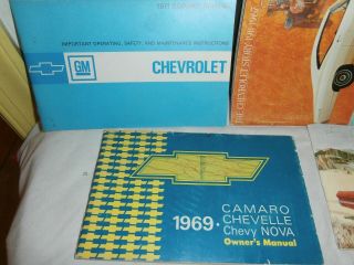 12 Vintage Car Owners Manuals 1963 1966 1967 1968 1970 Chevy Chevelle Camaro ect 2
