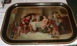 Large Tin Litho Advertising Tray Louis Sachs Westminster Maryland Md Cards Beer