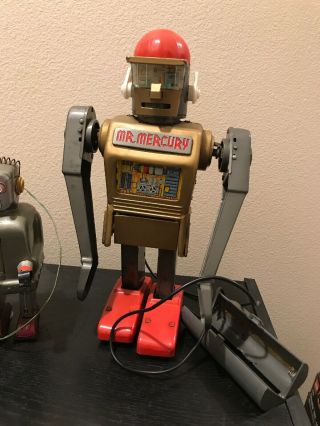 Vintage Marx Mr.  Mercury Battery Operated Tin Litho Robot,  Not