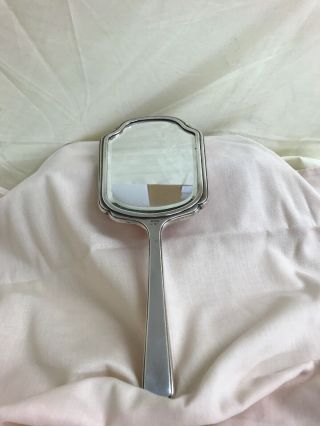 Art Deco Sheffield Solid Silver Dressing Table Mirror With Enamel Back