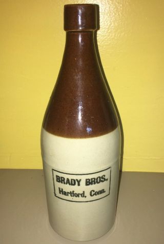 Antique Stoneware Bottle Brady Bro.  Hartford Conn