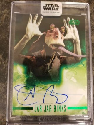 Jar Jar Binks 2019 Star Wars Stellar Signatures 05/20 Ahmed Best Autograph
