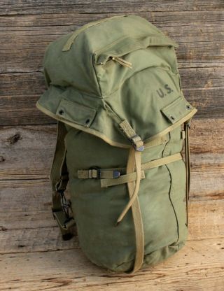 Vintage Us Military Canvas Backpack