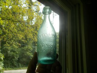 1862 Dated Engeman & Hubener York Civil War Squat Soda Bottle Applied Blob