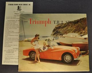 1956 Triumph Tr - 2 Sales Brochure Folder,  Price List 56
