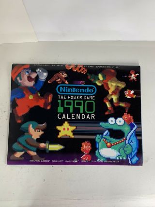 1990 Nintendo The Power Game Calendar - Mario Metroid Zelda Punch - Out Link