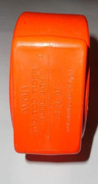 Avon Orange Child Tiger Clock Lotion or Liquid Soap Plastic Container Bottle 3