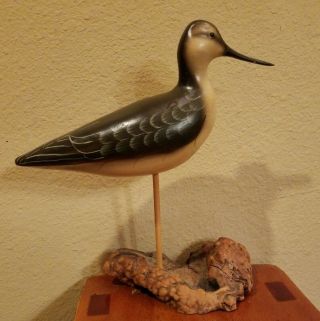 William Veasey Vintage Hand Carved Wood Shore Bird Decoy Signed