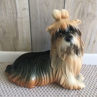 Ceramic Yorkshire Terrier Lhasa Apso Dog Statue Hispania Daisa Lladro 1984