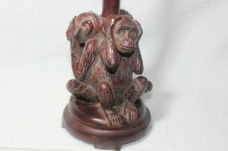 Vintage 3 Monkeys See No Evil,  Hear No Evil,  Speak No Evil,  Table Lamp With Shade