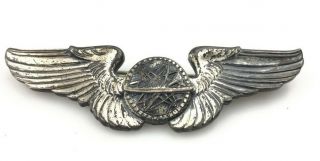 Ww2 Us Army Air Force Navigator Wing Pin Back Sterling 3 " Vintage
