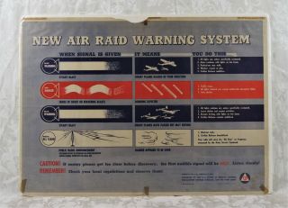 1943 Wwii Poster Air Raid Warning System U.  S.  Military