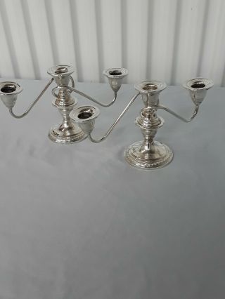Matching Pair La Pierre Sterling Silver Candle Labras.  No - Reserve.