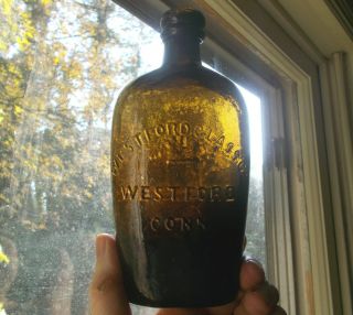 Westford Glass Co Pint Sheaf Of Wheat With Star Gxiii - 36 Historical Flask Scarce