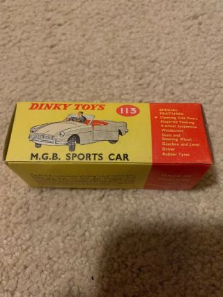 Dinky Toys No.  113 M.  G.  B.  Sports Car Rare