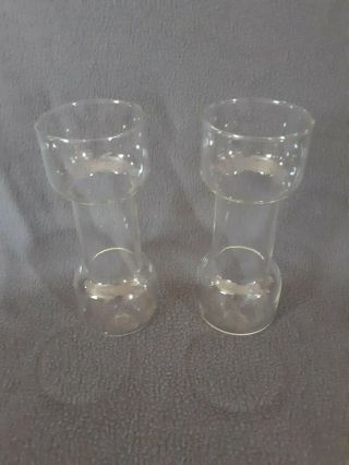 Pyrex 1960 Clear Glass Dumbbell Bud Vase Set Of 2