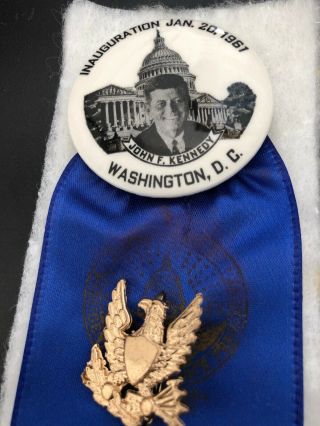 1961 - President Kennedy Inauguration Button & Ribbon