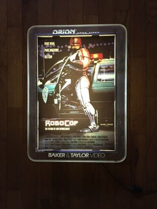 Robocop Vintage Baker & Taylor Video Store Light Up Display Sign Rare Sci - Fi