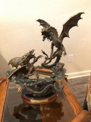 Michael Whelan Duel Of The Dragons Franklin Bronze Statue 1486/2000