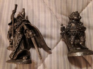 Lord Of The Rings Set Of Two (2) Pewter Figures Gandalf & Pippin Exc Cond