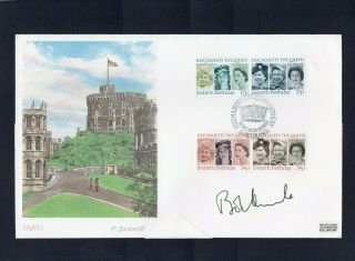 Australia Former Pm Bob Hawke Autographed Stamp Cover - 1986 Qeii 60th