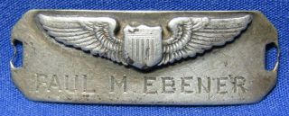 Wwii Sterling Army Air Forces Pilot I.  D.  Named Bracelet Center Section By B Of B