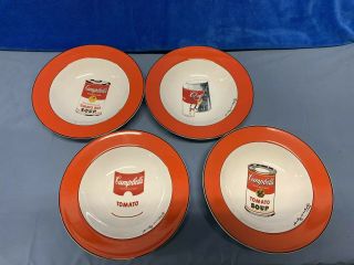 Andy Warhol Porcelain Set Of 4 Soup Bowls Block Pop Art - Limited Edition