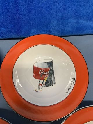 Andy Warhol Porcelain Set of 4 Soup Bowls Block Pop Art - Limited Edition 3