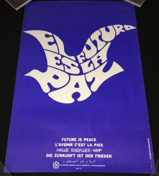 " Future Is Peace " (1978) Cuban Anti - War Protest Poster,