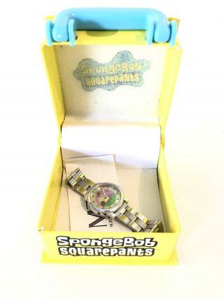 Spongebob Squarepants Stainless Steel Wrist Watch Viacom 2006 Vhtf Rare Japan