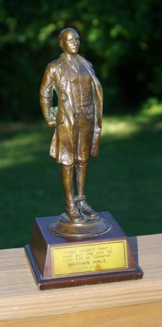 Vintage Nathan Hale Bronze Statue 10 1/2 "