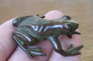 Austrian Design Miniature Lost Wax Cast Bronze Of A Frog