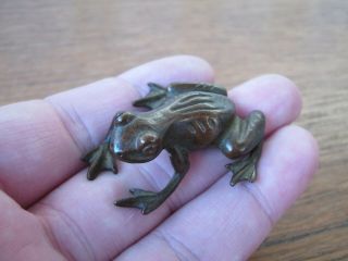 Austrian Design Miniature Lost Wax Cast Bronze Of A Frog 2