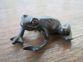 Austrian Design Miniature Lost Wax Cast Bronze Of A Frog 3