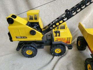 Vintage Tonka Dump truck and Crane pair with a tower all in 2