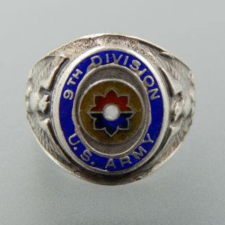 Vintage Sterling Silver Us Army 9th Infantry Division Vietnam War Ring