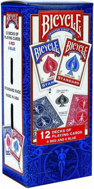 Bicycle Poker Size Standard Index Playing Cards 12 - Pack