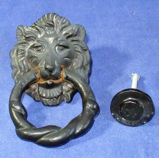 Reclaimed Metal Door Knocker Lion Head With Ring Knocker (o15)