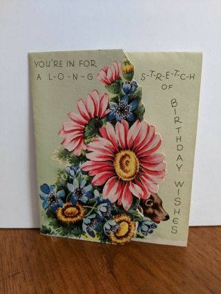 Vintage Birthday - Honeycomb Dachshund Card - Doehla Cards - Tish - U - Magic - 7704