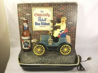 Vintage Pabst Blue Ribbon Beer Jalopy Car Motion Sign