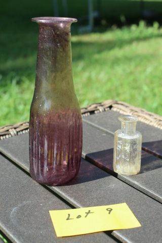 Antique Purple - Hand Blown,  Medicine,  Pontil / Clear Pontil Hand Blown