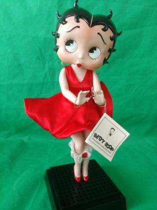 1995 Danbury 16 " Betty Boop Porcelain Collector Doll With Red Dress Mcnb
