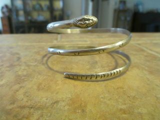 Extra Fine Vintage Southwestern Silver Coiled Snake Arm Band