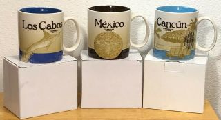 Starbucks Mugs Cancun,  Los Cabos,  Mexico,  City Global Icon Series