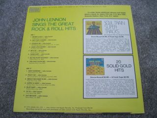 JOHN LENNON Roots 1975 ADAM VIII RECORDS USA EX, 2