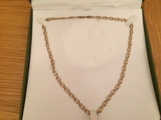 Vintage Solid 9ct Gold 18 " Double Link Curb Chain Necklace