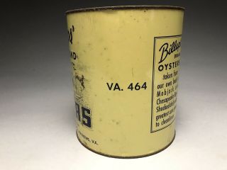 Vintage Billups Brand 1 Gallon Oyster Can Tin Mathews VA 3