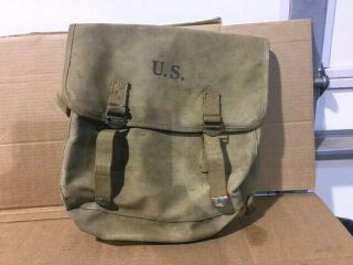 Wwii U.  S.  Army Khaki Musette Bag Dated 1943 By Myrna Shoe Inc. ,