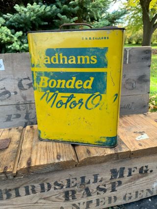 Vintage 1920s Wadhams Bonded Motor Oil 2 Gallon Advertising Can Milwaukee Wis 2