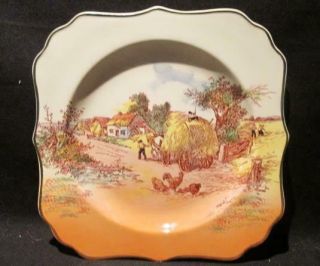 Rustic England Royal Doulton D6297 Plate 8 " Hay Wagon On Dirt Road